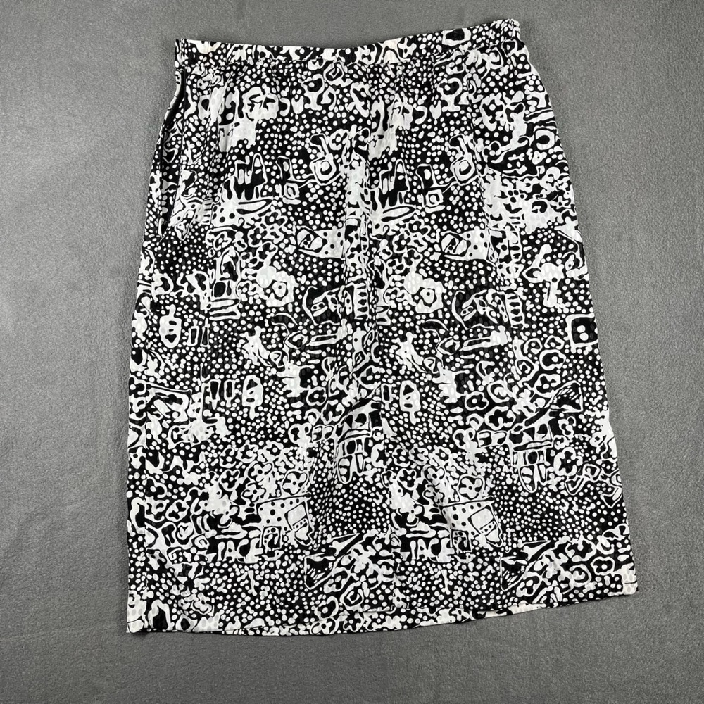 Vintage Schrader‎ Abstract Print Midi Skirt Size 14 Pleated Statement Core retro